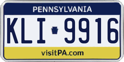 PA license plate KLI9916