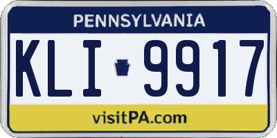 PA license plate KLI9917