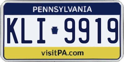 PA license plate KLI9919