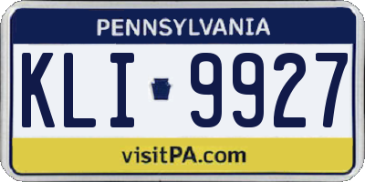 PA license plate KLI9927