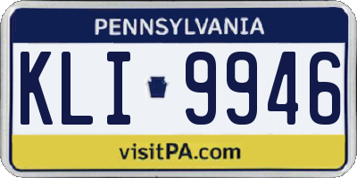 PA license plate KLI9946
