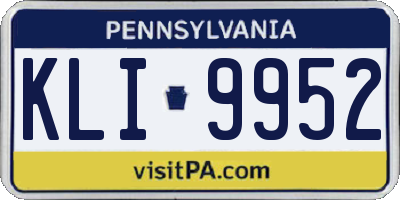 PA license plate KLI9952