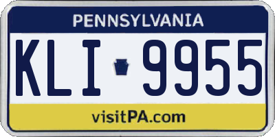 PA license plate KLI9955
