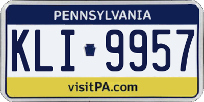 PA license plate KLI9957