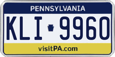 PA license plate KLI9960