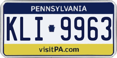 PA license plate KLI9963