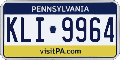 PA license plate KLI9964