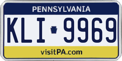 PA license plate KLI9969