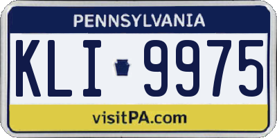 PA license plate KLI9975