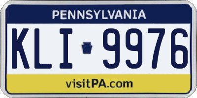 PA license plate KLI9976