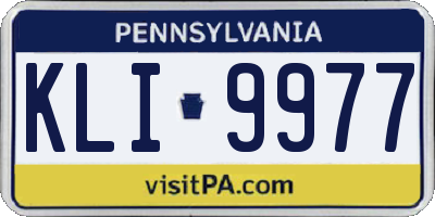 PA license plate KLI9977