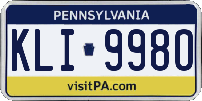 PA license plate KLI9980
