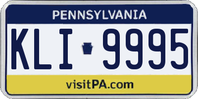 PA license plate KLI9995