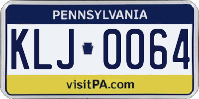 PA license plate KLJ0064