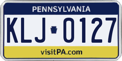 PA license plate KLJ0127
