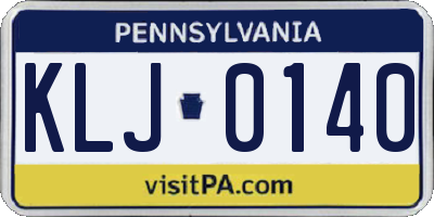 PA license plate KLJ0140