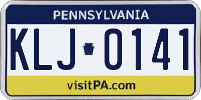 PA license plate KLJ0141