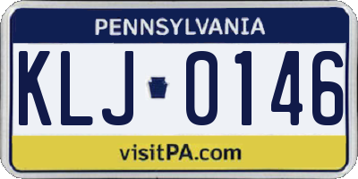 PA license plate KLJ0146
