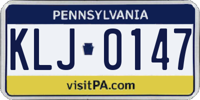 PA license plate KLJ0147