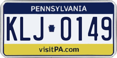 PA license plate KLJ0149