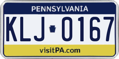 PA license plate KLJ0167