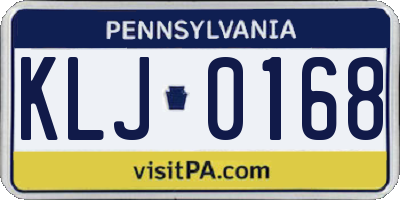 PA license plate KLJ0168