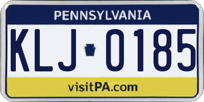PA license plate KLJ0185