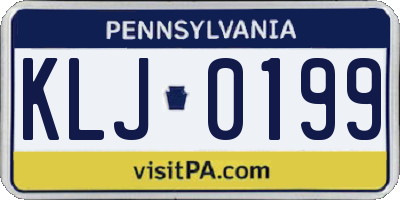 PA license plate KLJ0199