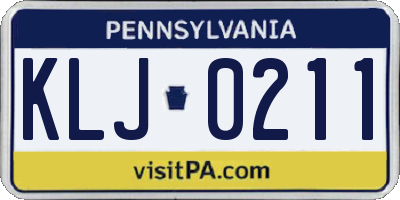 PA license plate KLJ0211