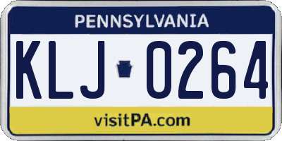 PA license plate KLJ0264