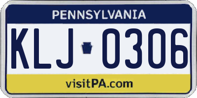 PA license plate KLJ0306