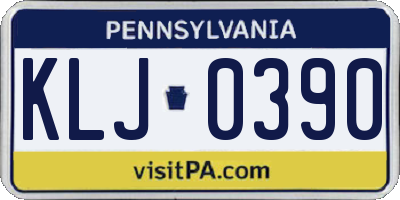 PA license plate KLJ0390