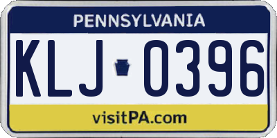 PA license plate KLJ0396