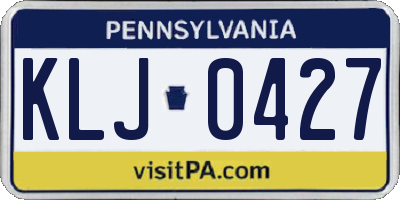 PA license plate KLJ0427