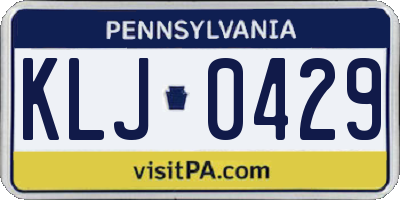 PA license plate KLJ0429