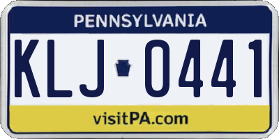 PA license plate KLJ0441