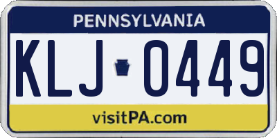 PA license plate KLJ0449