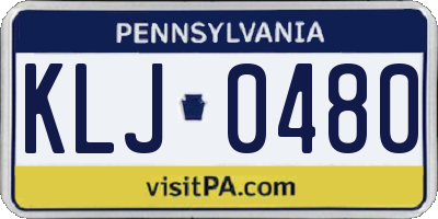 PA license plate KLJ0480