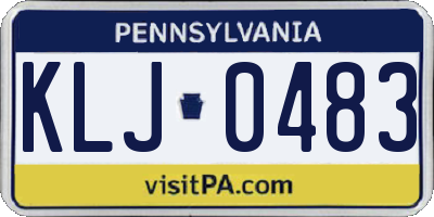 PA license plate KLJ0483