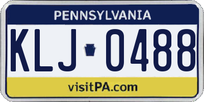 PA license plate KLJ0488