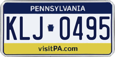 PA license plate KLJ0495