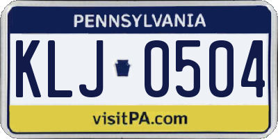 PA license plate KLJ0504