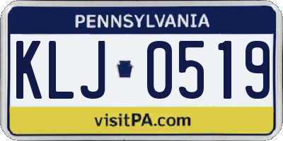 PA license plate KLJ0519