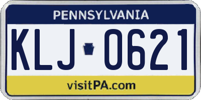 PA license plate KLJ0621
