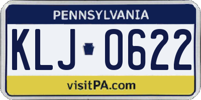 PA license plate KLJ0622