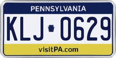 PA license plate KLJ0629