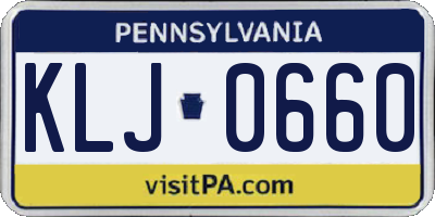PA license plate KLJ0660
