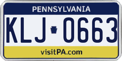 PA license plate KLJ0663