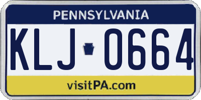 PA license plate KLJ0664