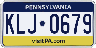 PA license plate KLJ0679